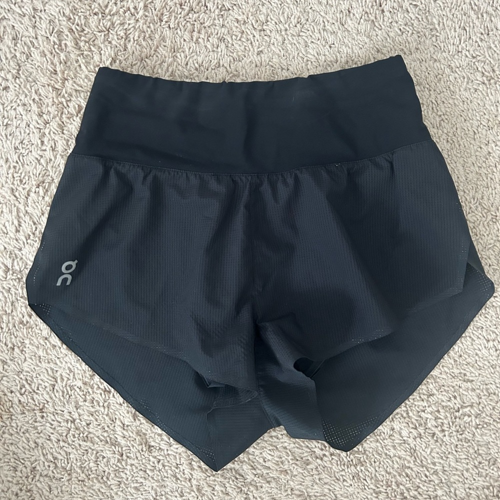 On Running Black Race Shorts Moisture-Wicking Performance